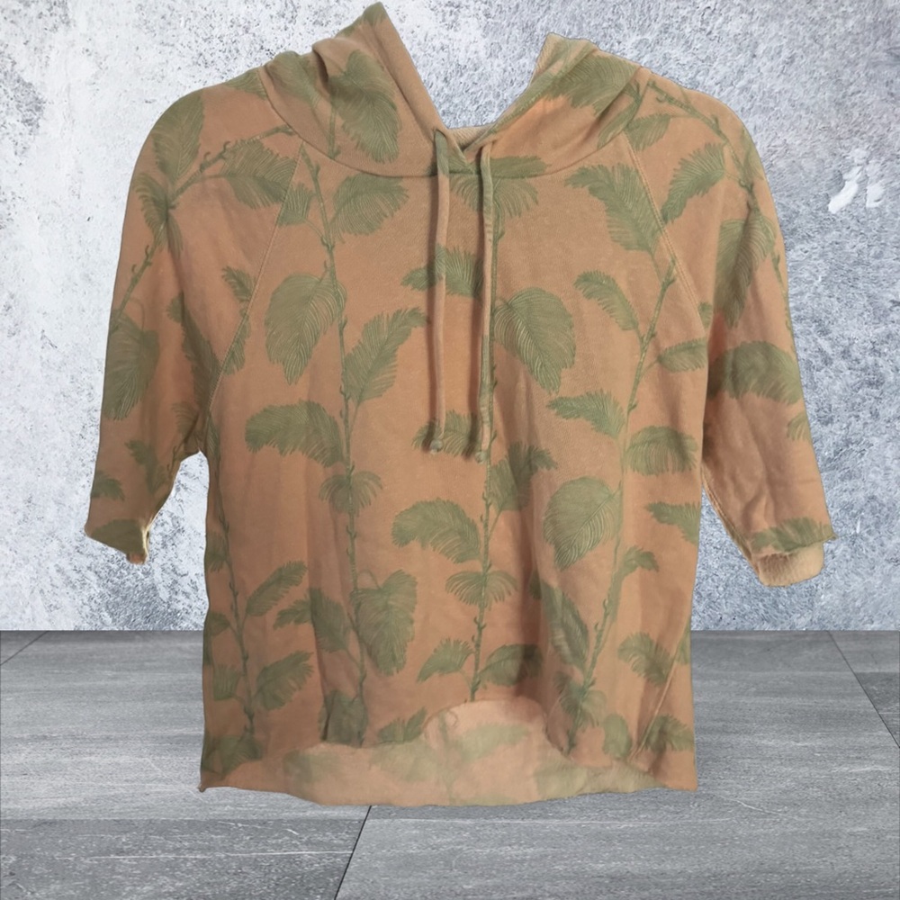 Chaser Linen French Terry 3/4 Sleeve Raglan Pullover Hoodie. NWT
